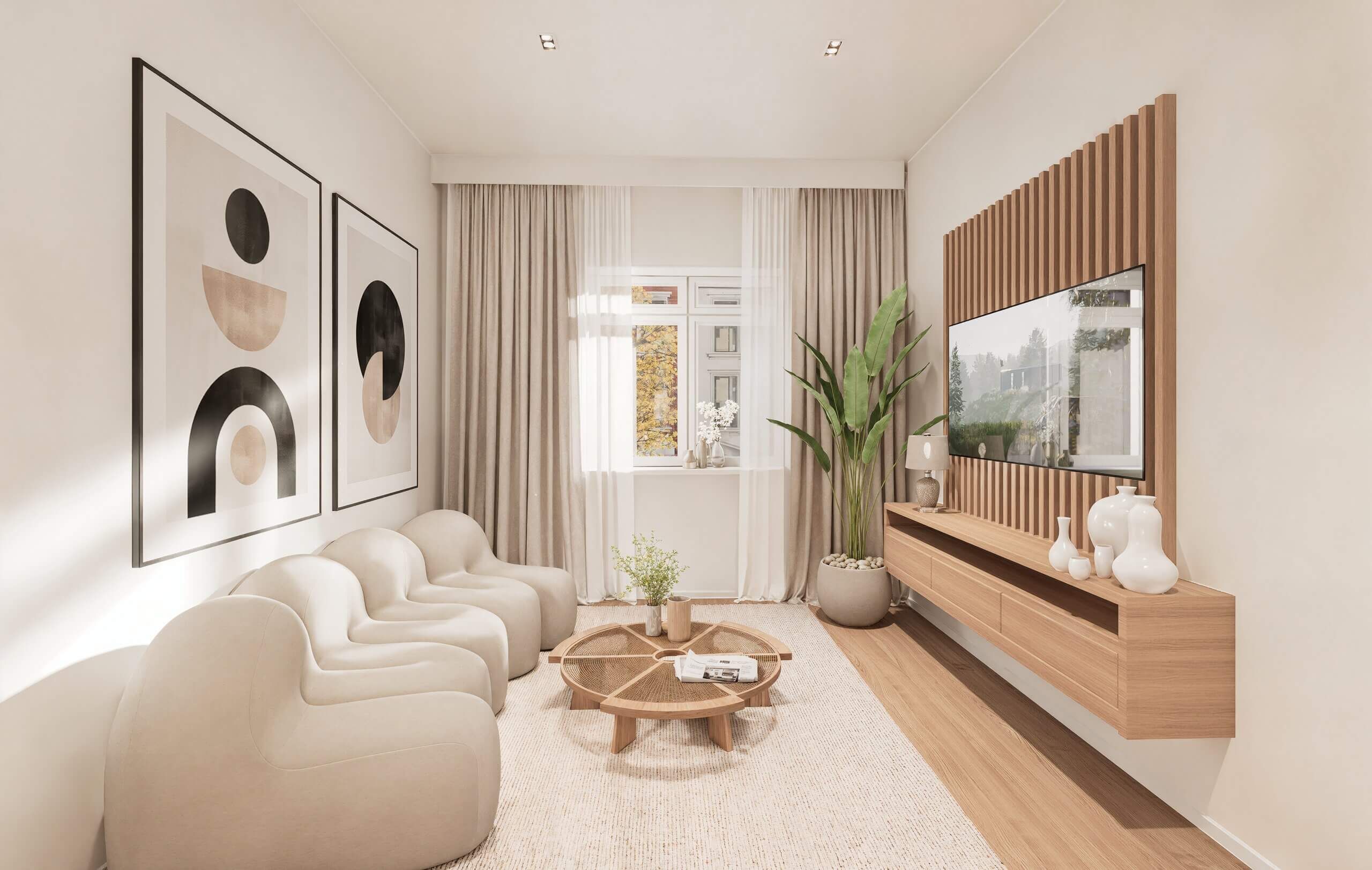 Wohnraum-Interieur einer Immobilie von BERGER Immobilien